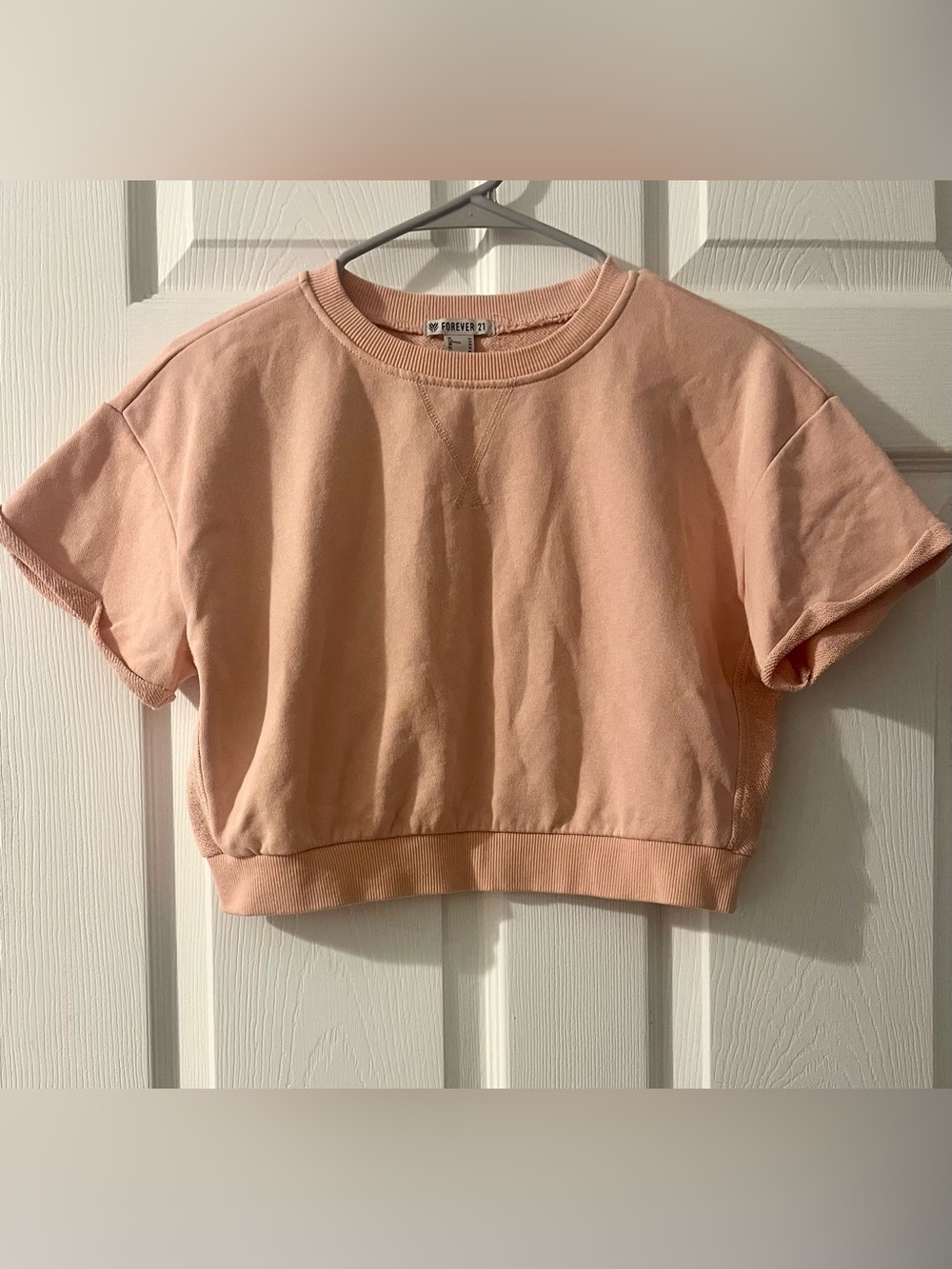 Forever 21 Peach Short Sleeve Crop Top